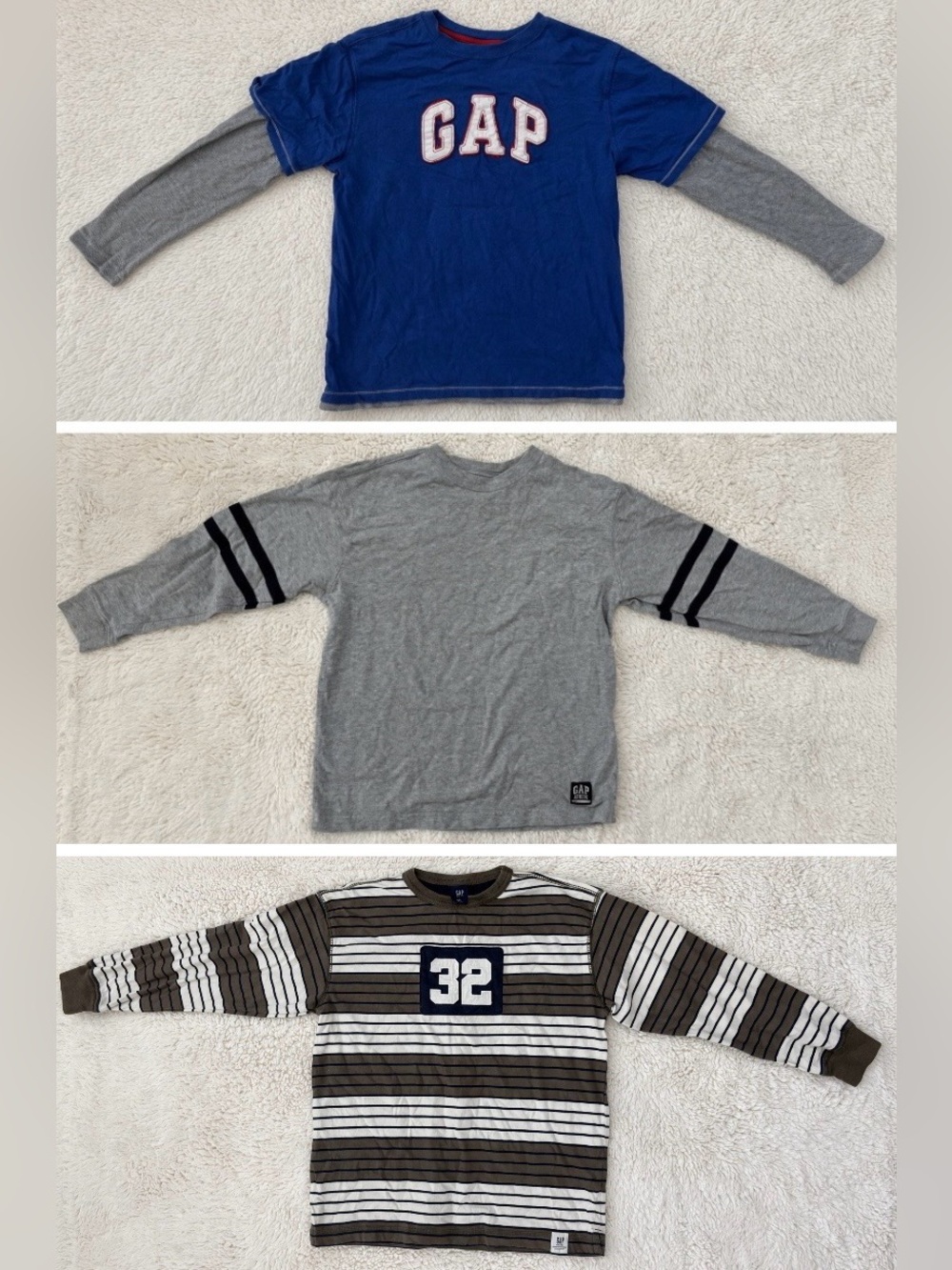 3 vintage Gap Kids long sleeve shirts EUC - boy size large / 10